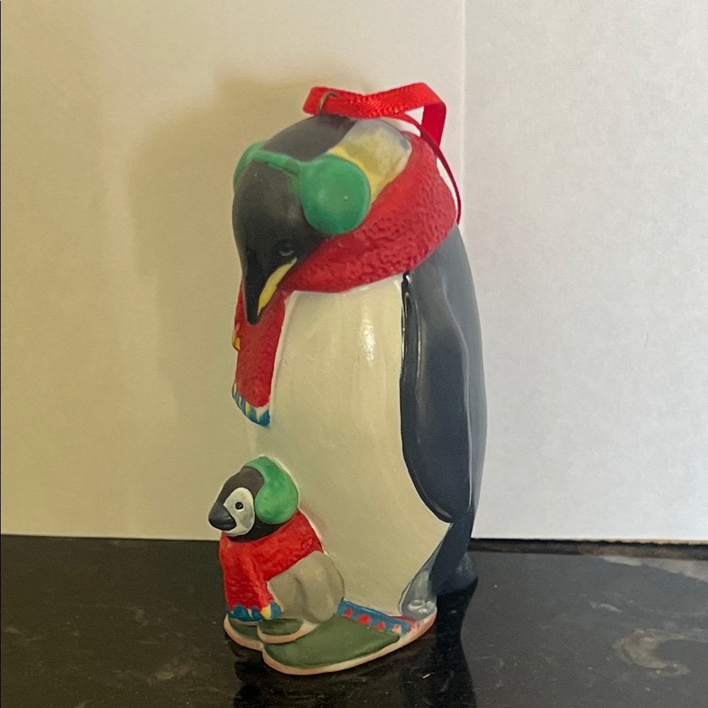 Hallmark 2001 Porcelain Safe and Snug Penguin Holiday Ornament